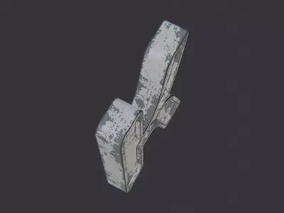 Cyrillic K Stone Sign Low-poly 3D model