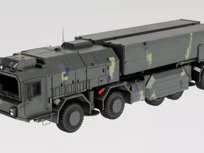 Ukraine Sapsan Hrim-2 Missile System Low-poly 3D model
