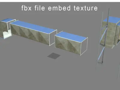 Air Conditioner Duct Pipes Low-poly 3D model