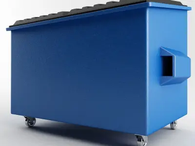 Dumpster trash can on wheels 3D model