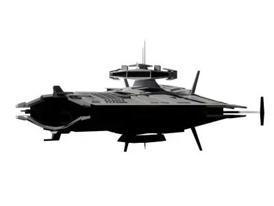 Futuristic Sci-Fi Space Heavy Cruiser 3D model