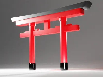 Torii gate Low-poly 3D model