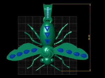 mosquito gold pendant 3D print model