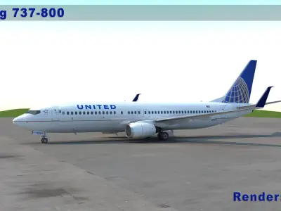 B 737-800 with Interior 3D model