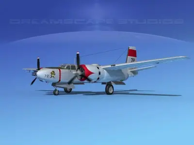 Douglas A-26B Invader V01 USAAF 3D model