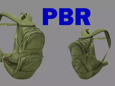 Backpack Camping Handle bag 07 Low-Poly 3D Model 3D model