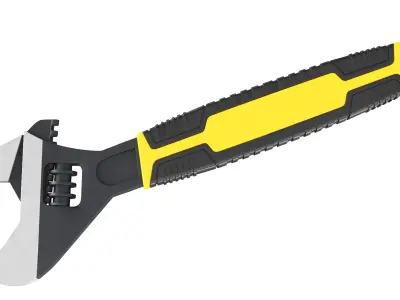 Adjustable Crescent Wrench 3D model