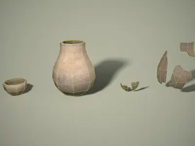Medieval Clay Pots Low-Poly FREE Free low-poly 3D model