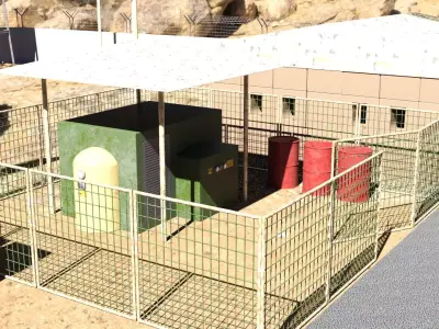 Modular Military Base Low-poly 3D model