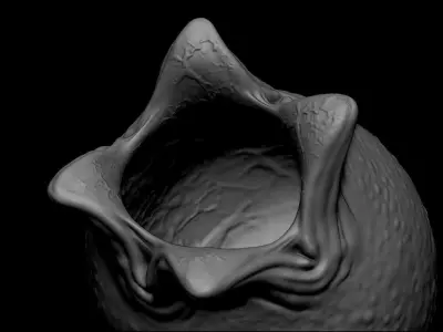 3D PRINTABLE OPEN ALIEN EGG OVOMORPH WITH BASE 3D print model