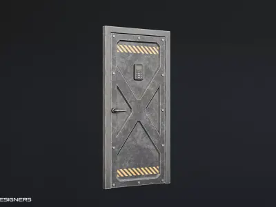 Military Security Door - UE4 And UE5 Optimized Low-poly 3D model