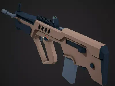 Stylized Tar-21 Low Poly Mobile Ready Low-poly 3D model