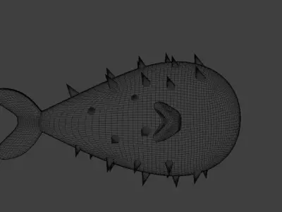 Cartoon Blowfish Low-poly 3D model