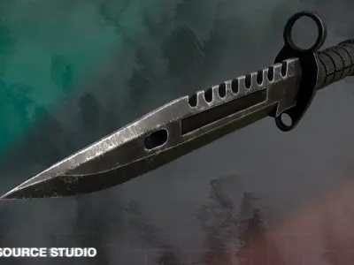 Bayonet M9 LowPoly Game-Ready Soutsource Studio Low-poly 3D model