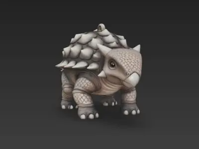 Cute Armored Ankylosaurus 3D Printable Dinosaur Keychain Model 3D print model