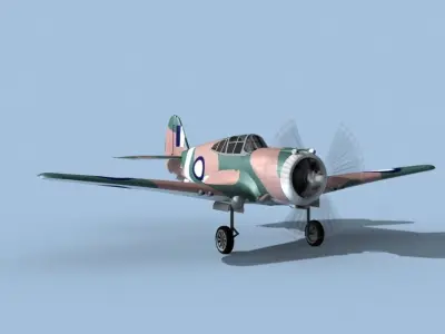 Curtiss H-75C Mohawk New Zealand 3D model