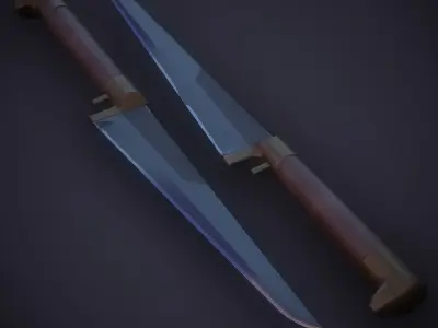 Game-ready sword with PBR material metal rough Free low-poly 3D model