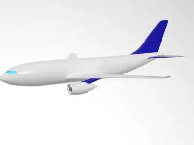 plane airplane flying in sky 3D model