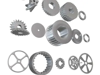 Cogwheel Objects Clutches Gears 3D model