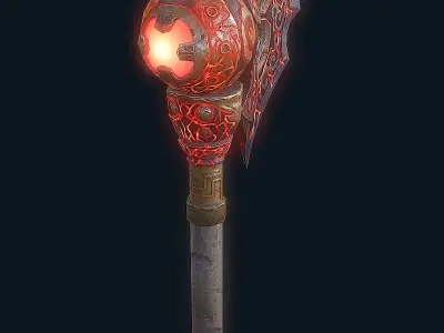 FireAxe 3D LowPoly Game Model Weapon Free low-poly 3D model