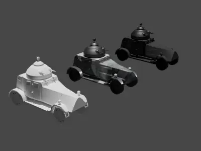 3D Vickers Crossley Low-poly 3D model