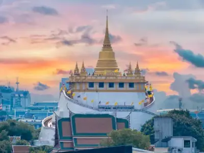 The Temple of the Golden Mount Bangkok Low-poly 3D model