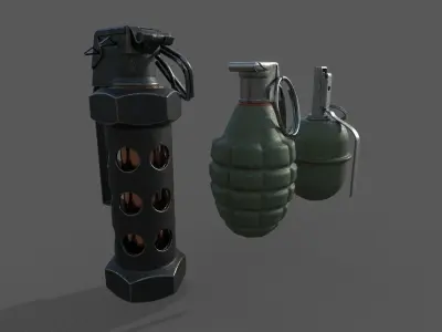 Grenade Pack Low-poly 3D model