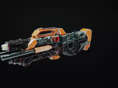 Ruin Sci-Fi Gun Low-poly 3D model