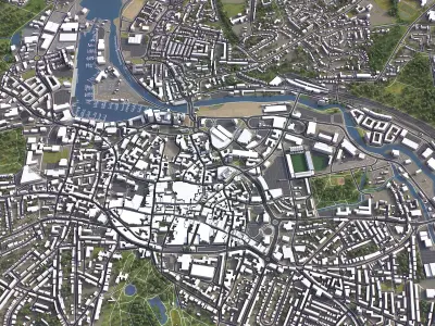 Ipswich - 3D City Model Low-poly 3D model
