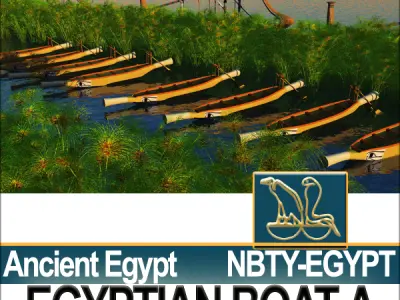 Ancient Egypt Rowboat A 3D model