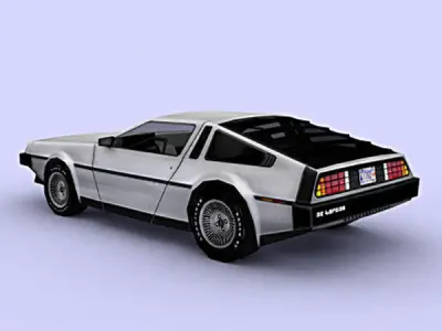 Delorean back to future car Free low-poly 3D model