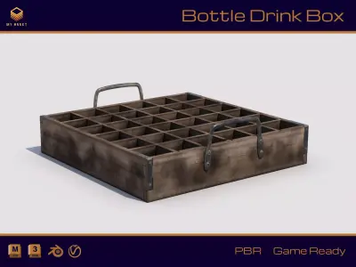 Bottle Drink Box Low-poly 3D model