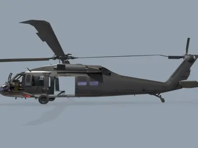 UH-60 Black Hawk Dark Complex Animation Low-poly 3D model