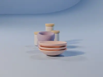 Kitchen Clutter Low Poly Asset Free low-poly 3D model