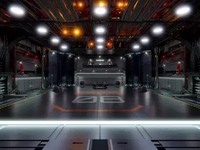 SCIFI HANGAR 3D model