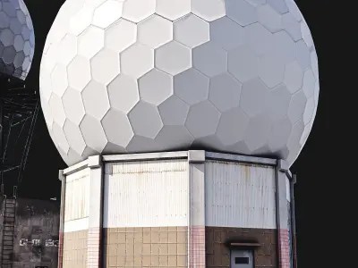 Radar Base 2 Types Low-poly 3D model