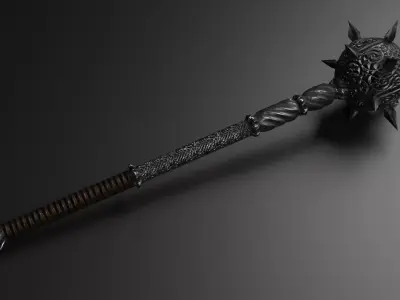 Morning Star Mace Low-poly 3D model