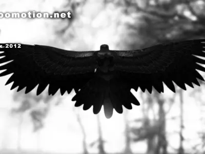 Crow - Animated Low-poly 3D model