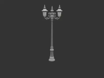 Ornate Iron Street Lamp Low-poly 3D model