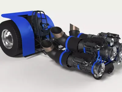 Jet pulling tractor 2 3D model