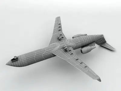 Bombardier CRJ 200 - Generic White Low-poly 3D model