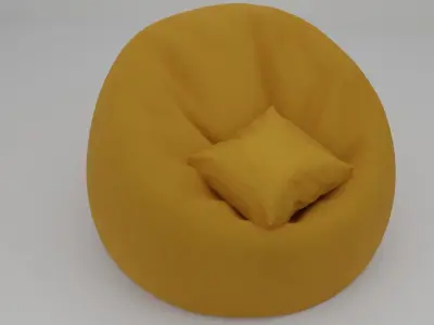 Yellow Bean Bag 3D model