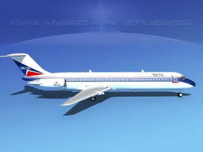 Douglas DC-9-40 Delta 3D model