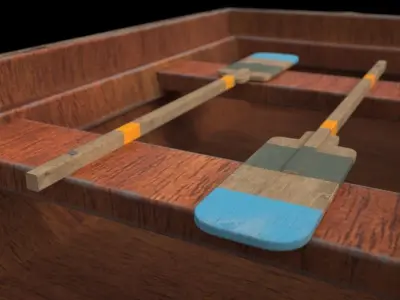 Rowing boat Free low-poly 3D model