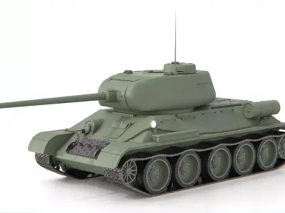 T-34-85 Medium Tank WWII Soviet Tank 3D model
