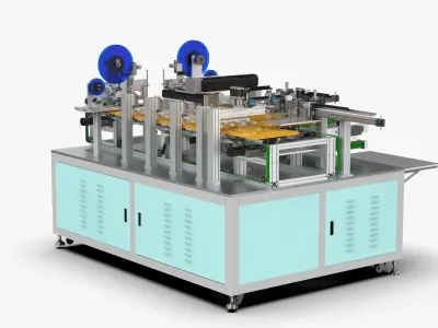 Automatic Battery Cover Assembly and Testing Machine 3D model