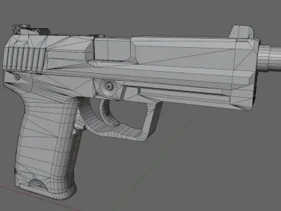 USP - TACTICAL - Heckler Koch HK 45 ACP Low-poly 3D model