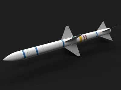 aim7 sparrow air to air missile Low-poly 3D model