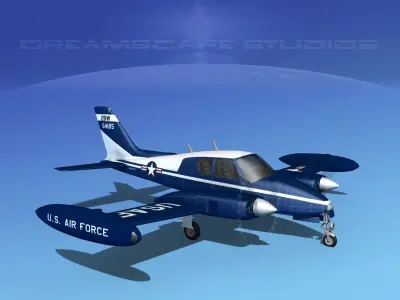Cessna U-3B Blue Canoe V01 3D model