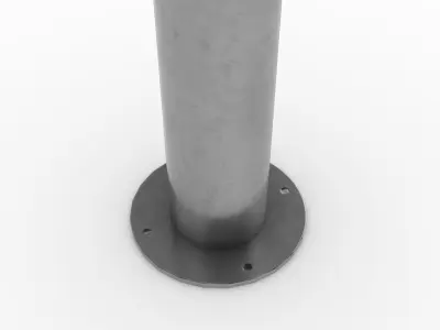 Stainless Steel Bollard with Dome Top 3D model